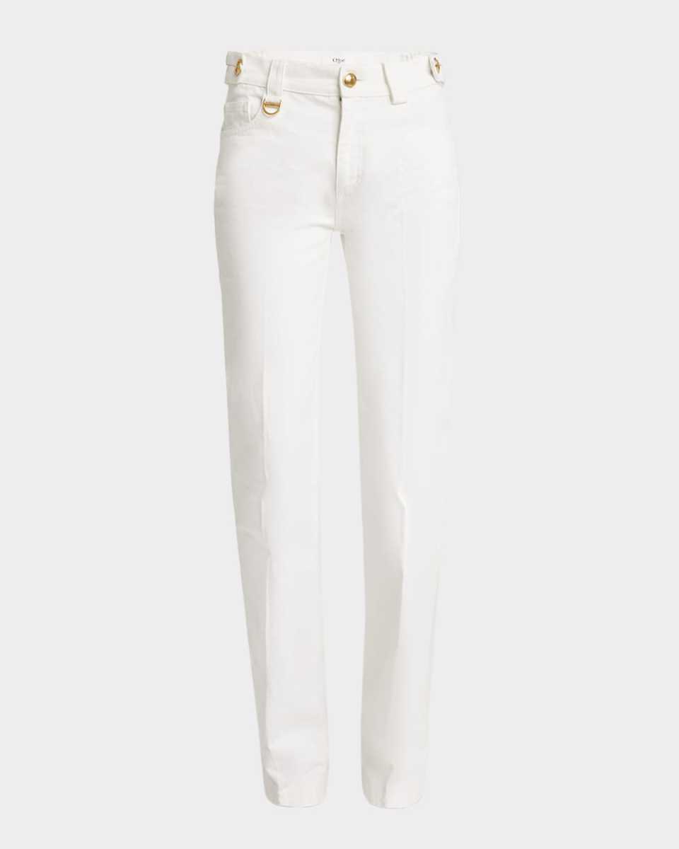Mid-Rise Straight-Leg Denim Trousers